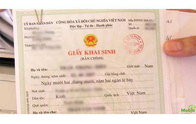 khai sinh cho con