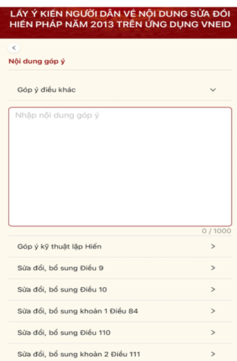Hướng dẫn chi tiết cách góp ý sửa đổi Hiến pháp trên VNeID