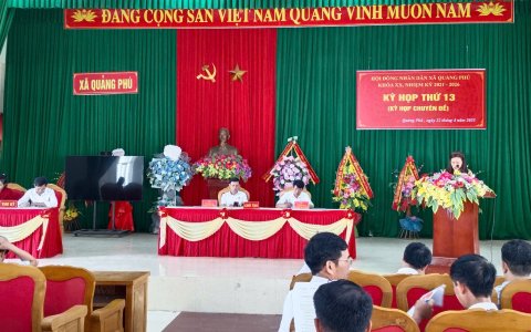 HĐND xã Quảng Phú tổ chức Kỳ họp thứ 13, kỳ họp chuyên đề xem xét, thảo luận và biểu quyết về chủ trương sắp xếp đơn vị hành chính cấp xã